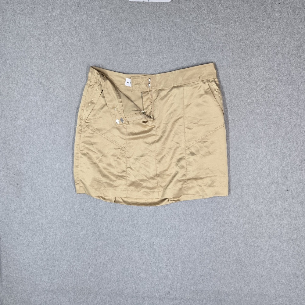 IZOD Women Active Skirt 10 Khaki Golf Swingflex Microfiber Mini Rhinestones‎ NWT